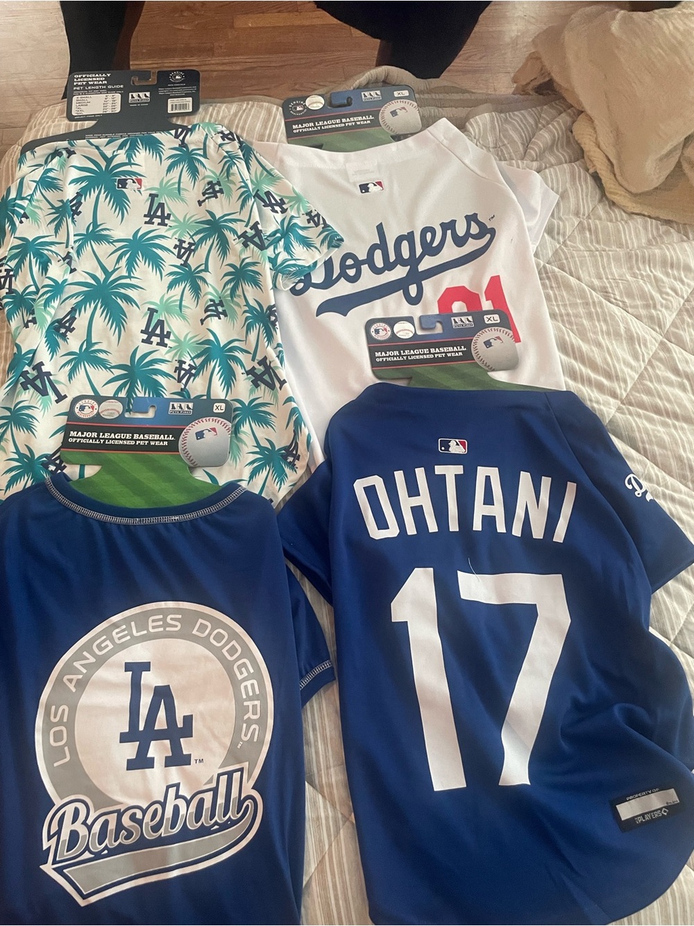 Pets First Kids Dodgers Blue & White Ohtani #17 Baseball Tee Set